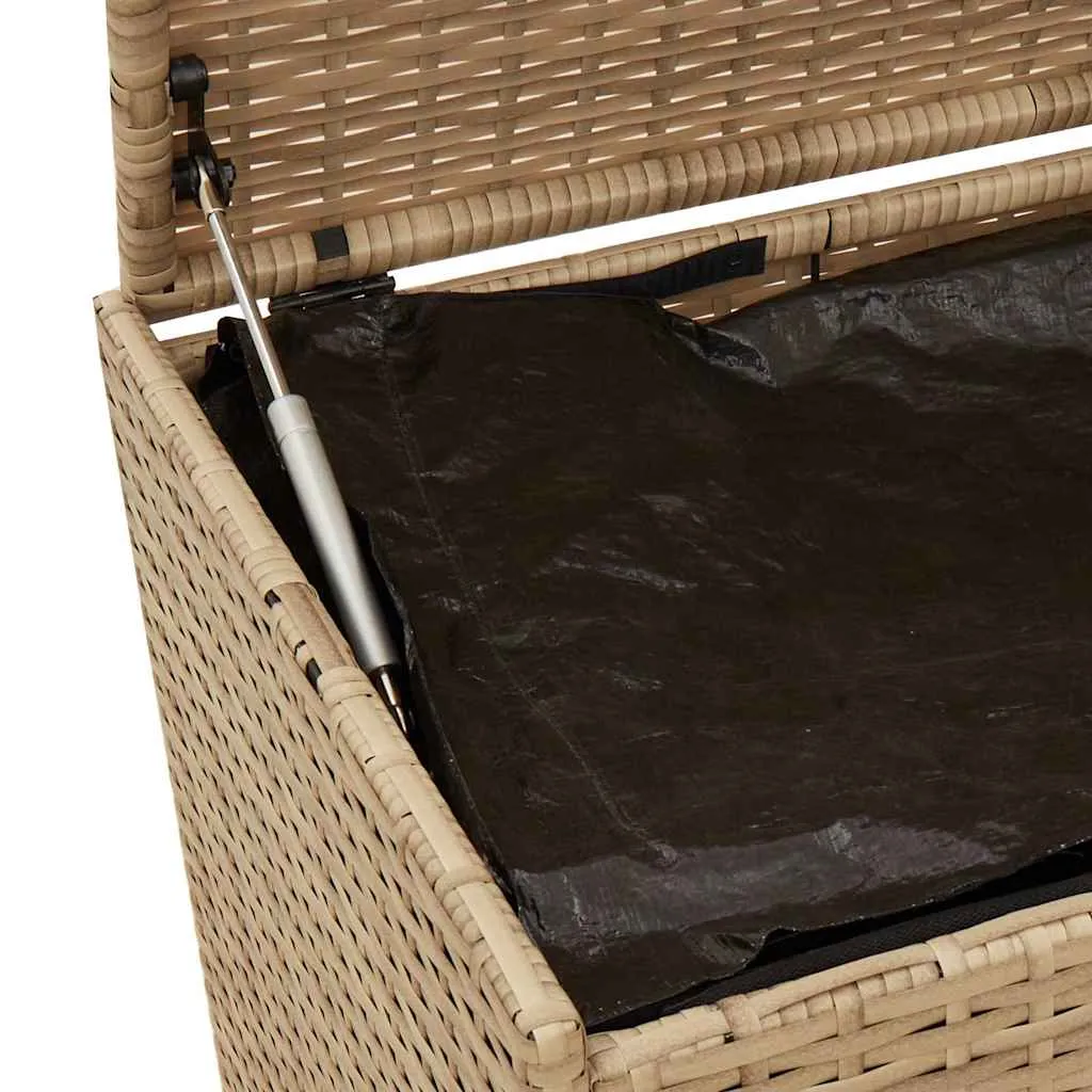 Garten-Truhe aus PE-Rattan und Stahl 180x90x70 cm in Beigemischung