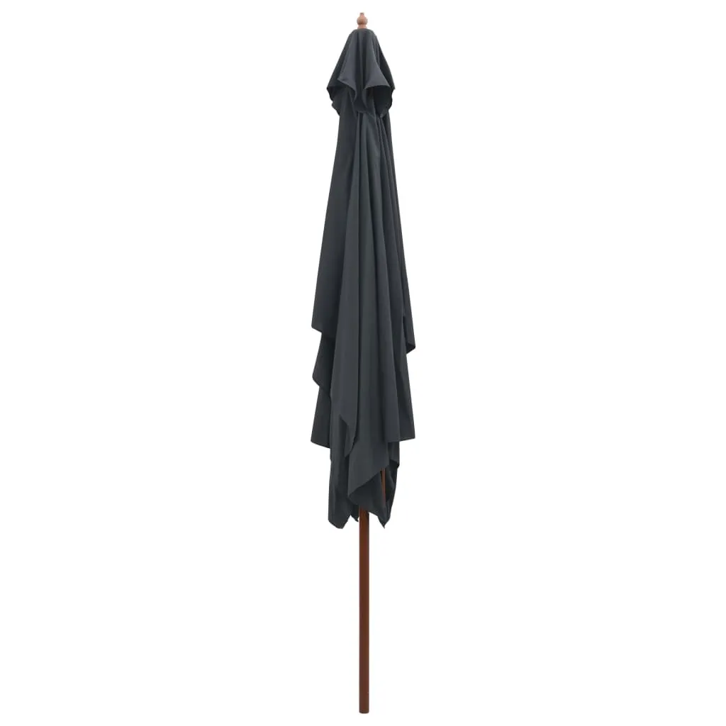Eleganter Sonnenschirm 200x300x250 cm Anthrazitgrau mit Massivholz-Mast