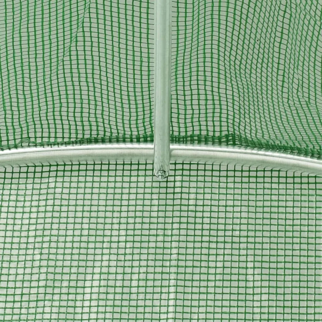 Gewächshaus 900x300x200 cm Grün mit PE-Netzgewebe und verzinktem Stahlrahmen