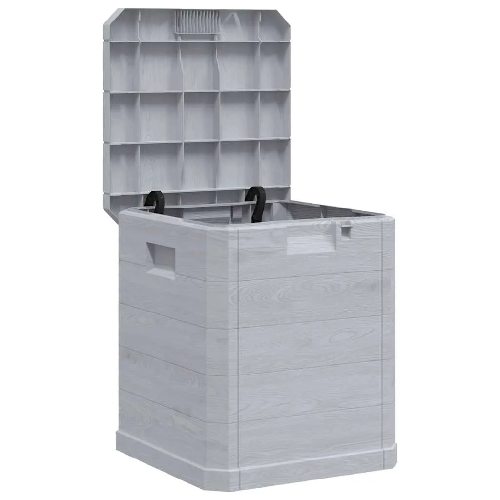 Gartenbox Kunststoff in Holz-Optik Hellgrau 42,5x44x50 cm