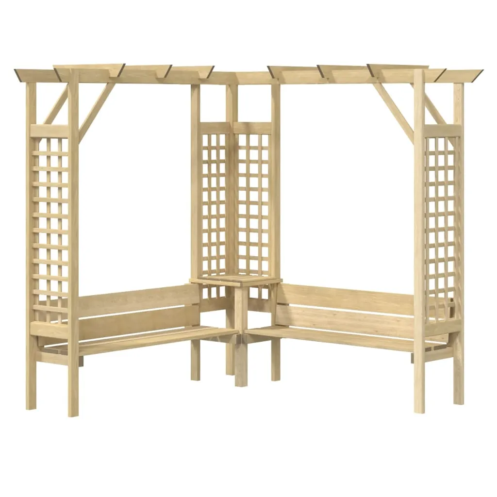 Eck-Pergola aus grün imprägniertem Massivholz 190x190x200 cm, Grün