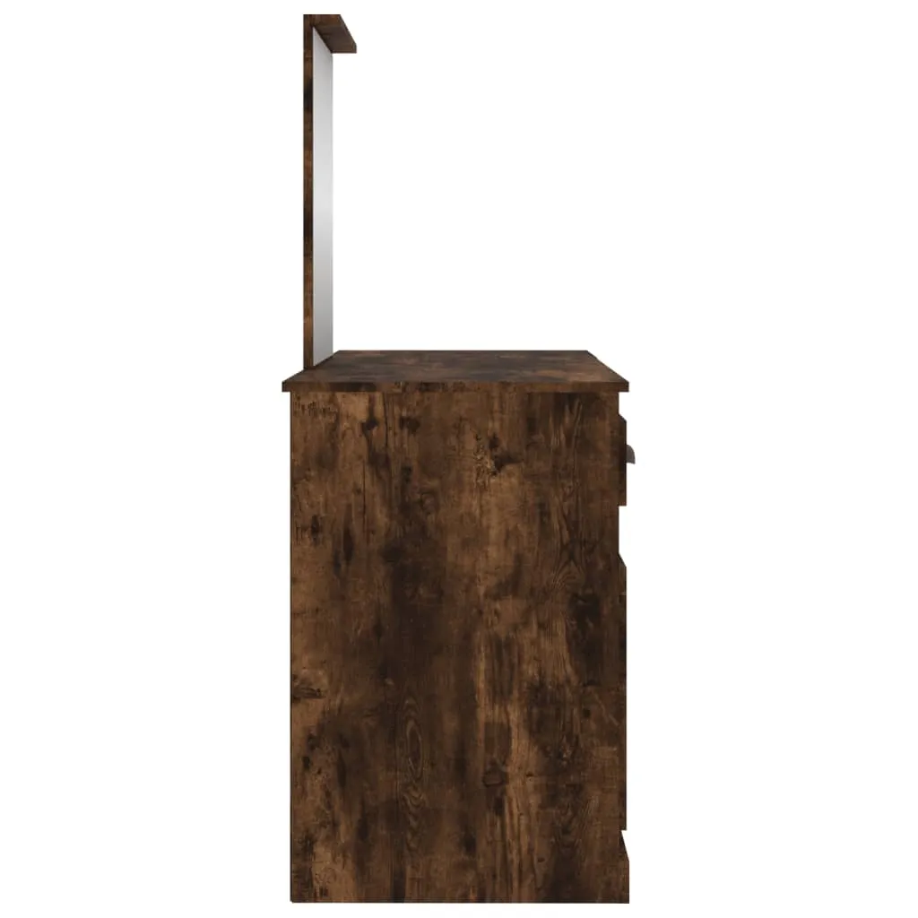 Schminktisch mit Spiegel Räuchereiche 130x50x132,5 cm