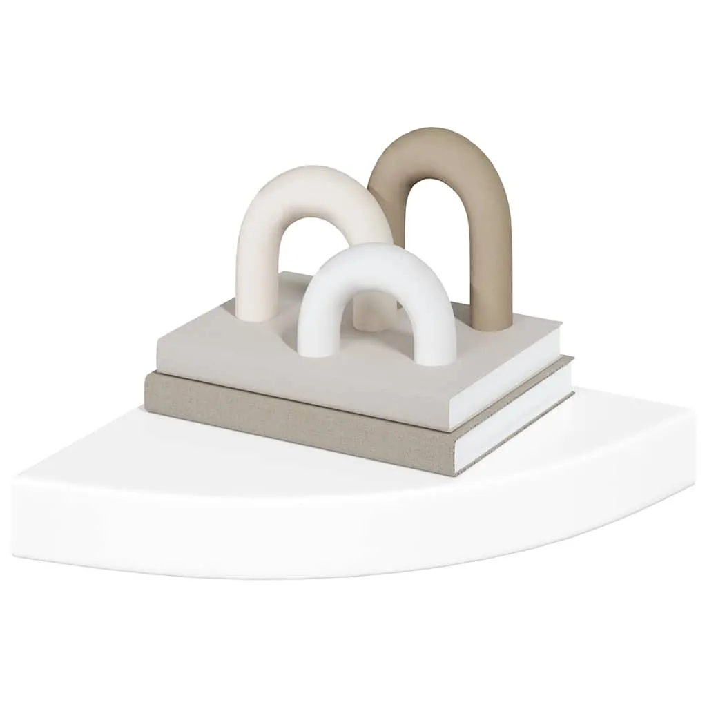 4er Set Eckregale 25x25x3,8 cm Hochglanzweiß Wandregal