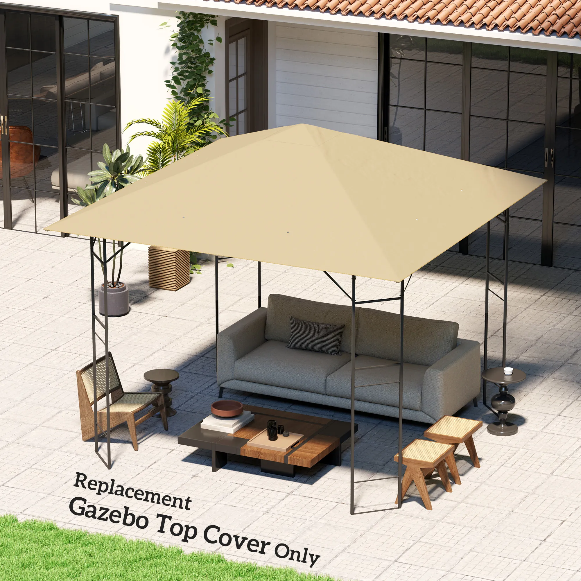 Pavillon Ersatzdach 3x3m Beige