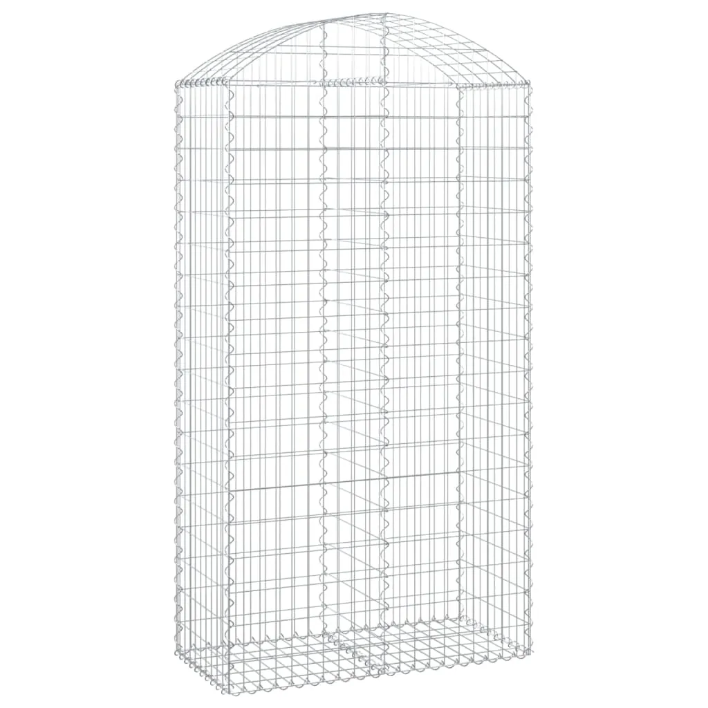 Gabionenkorb Hochbogen 100x50x180/200 cm Silber verzinktes Eisen
