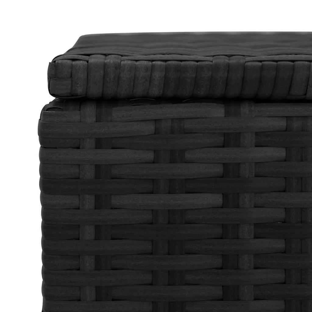 Gartenbox Schwarz 150 x 50 x 60 cm aus Poly-Rattan