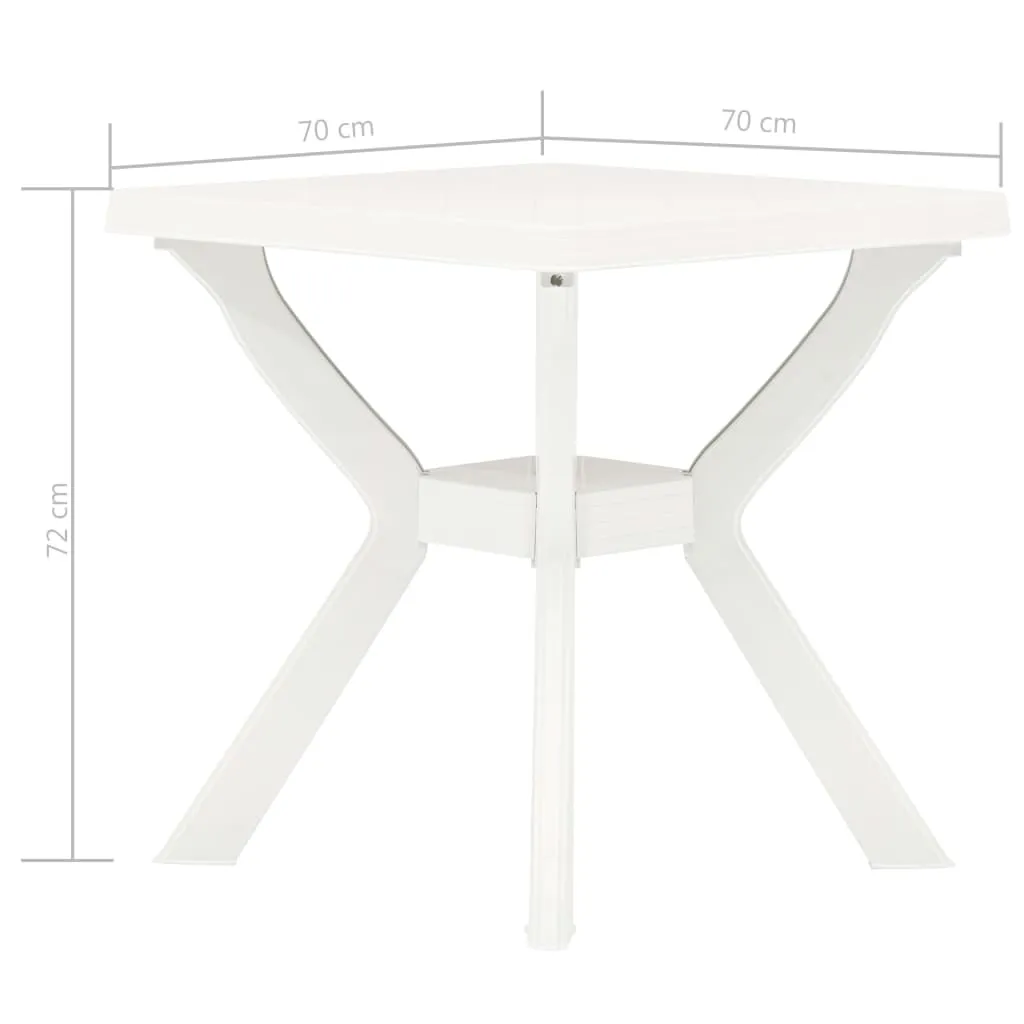 Gartentisch Weiß 70 x 70 x 72 cm aus wetterfestem Kunststoff