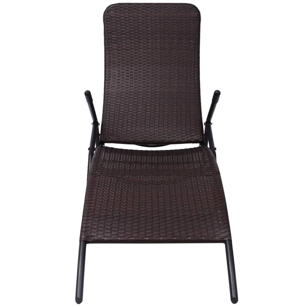 Elegante Sonnenliege aus PE-Rattan Braun 61x147x95 cm