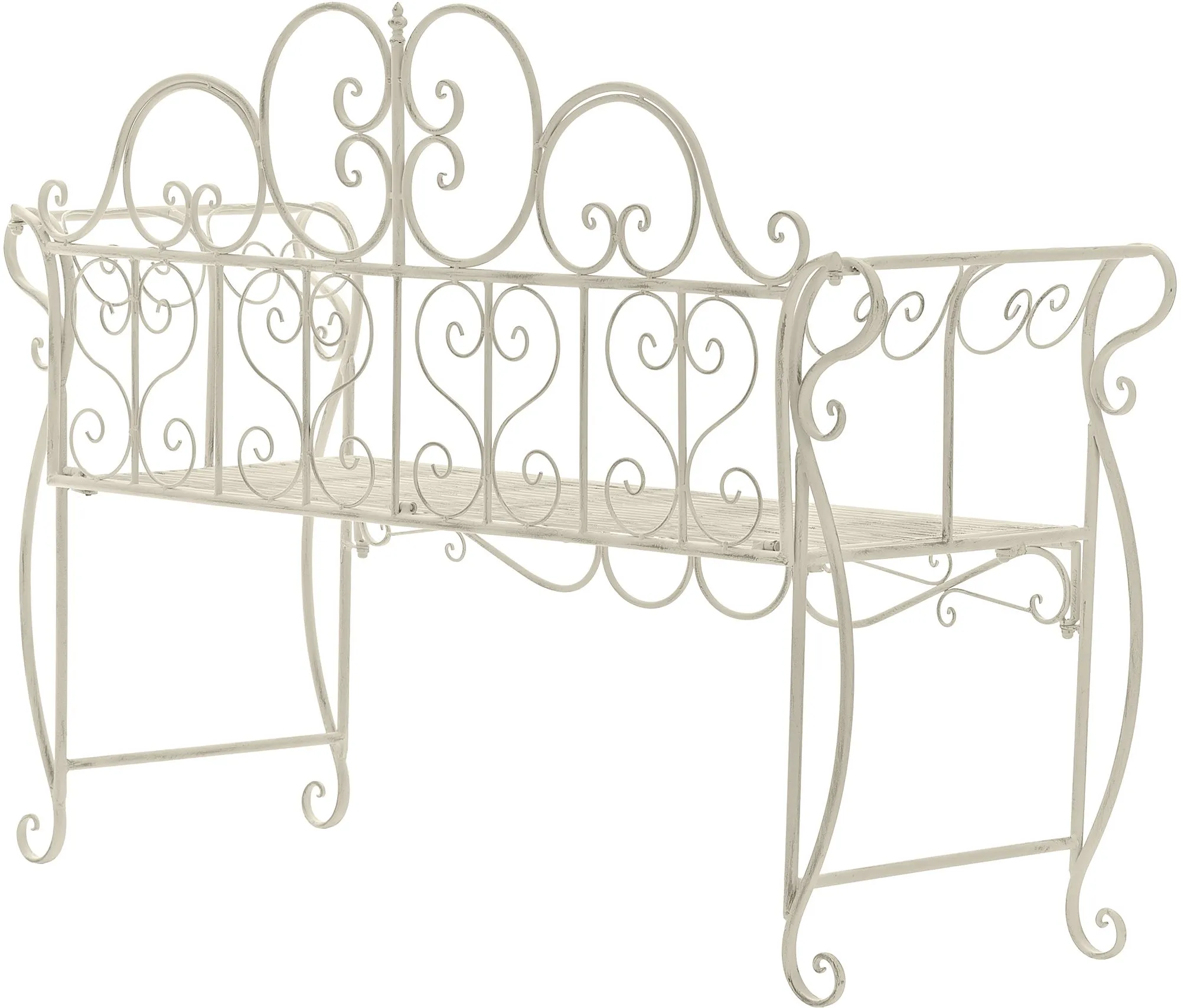 Gartenbank Minna 128x46x94 cm antik-creme