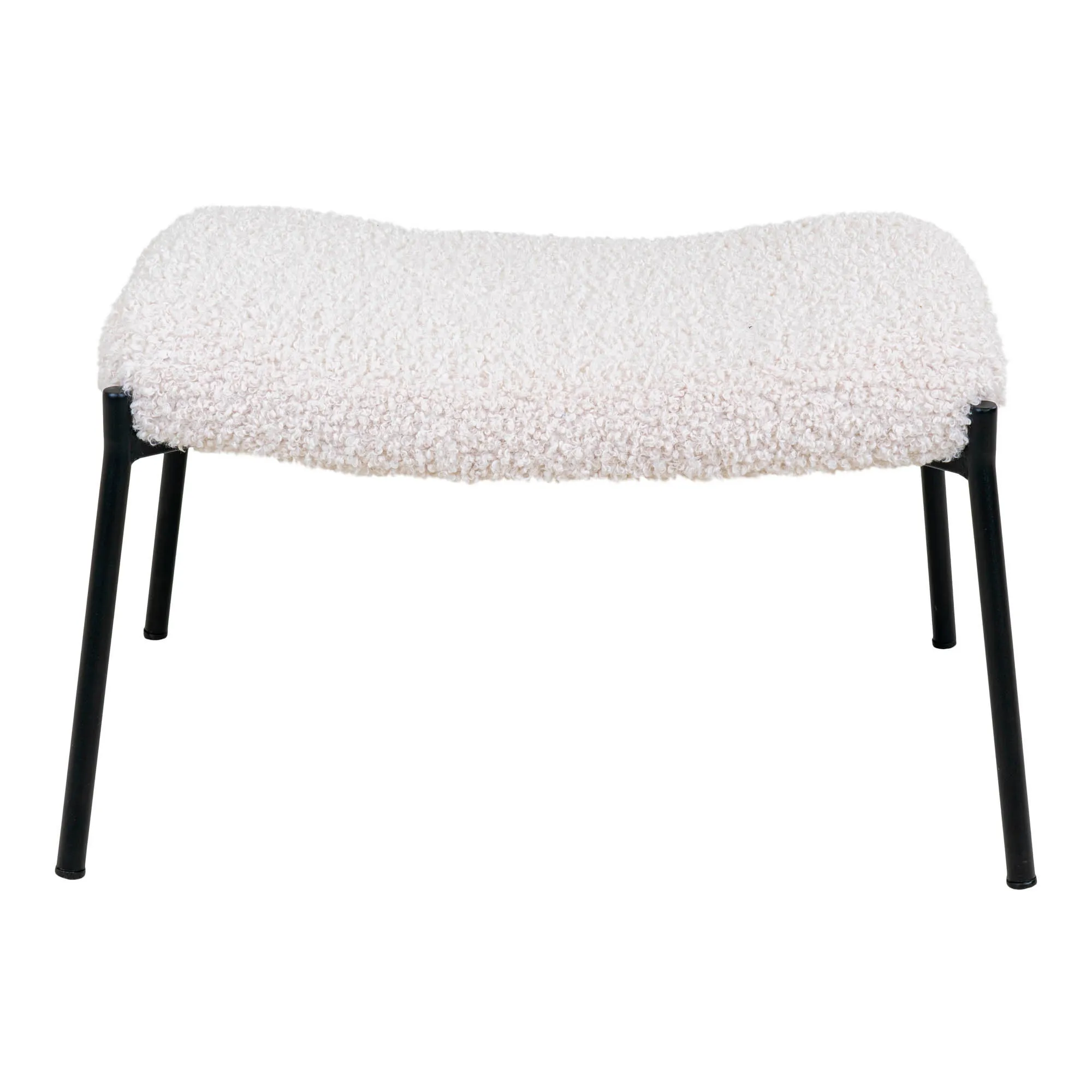 tinkaro Glasgow Fußhocker Kunstlammfell 63 x 39 x 42,5 cm Weiß