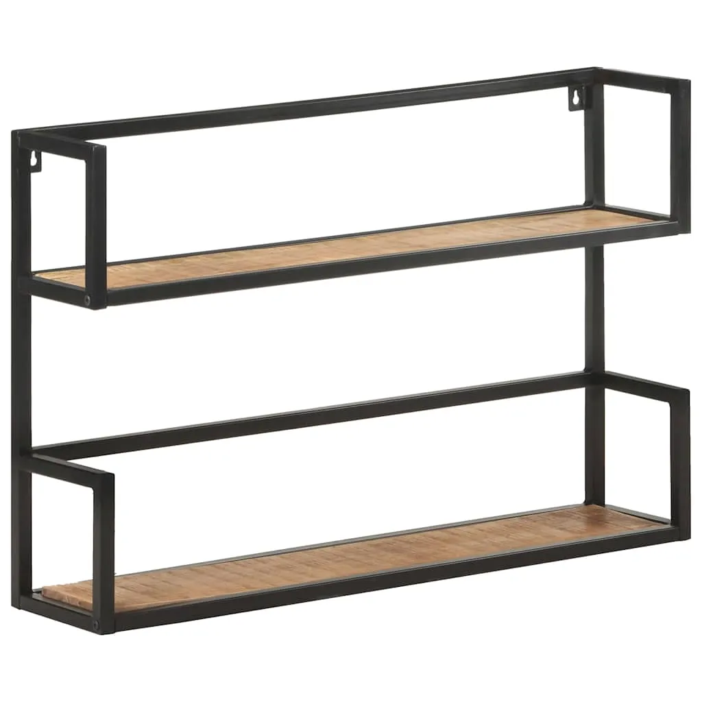 Wandregal 80x20x60 cm Raues Mangoholz
