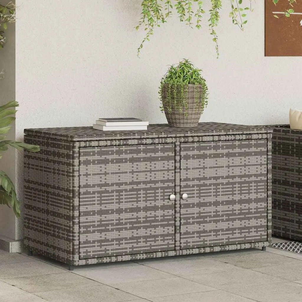 Gartenschrank Grau 110x55x60,5 cm Poly Rattan