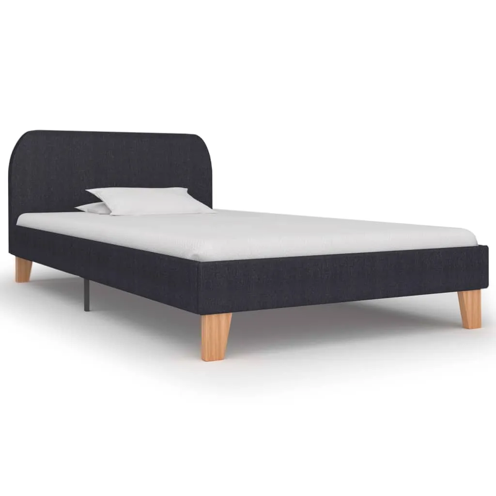 Bettgestell Dunkelgrau Stoff 90x200 cm