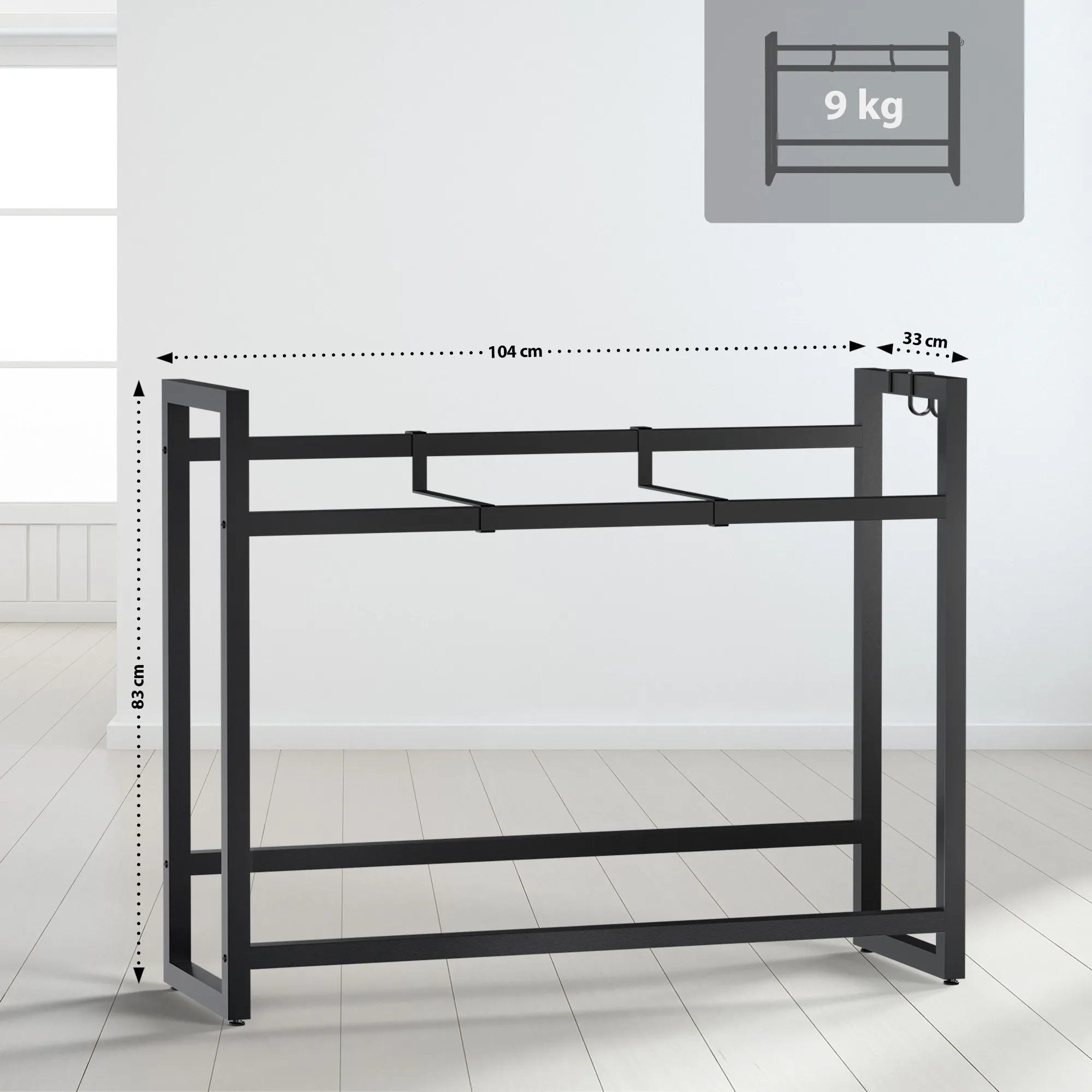 Getränkekistenständer Powell 104x83x33 cm schwarz