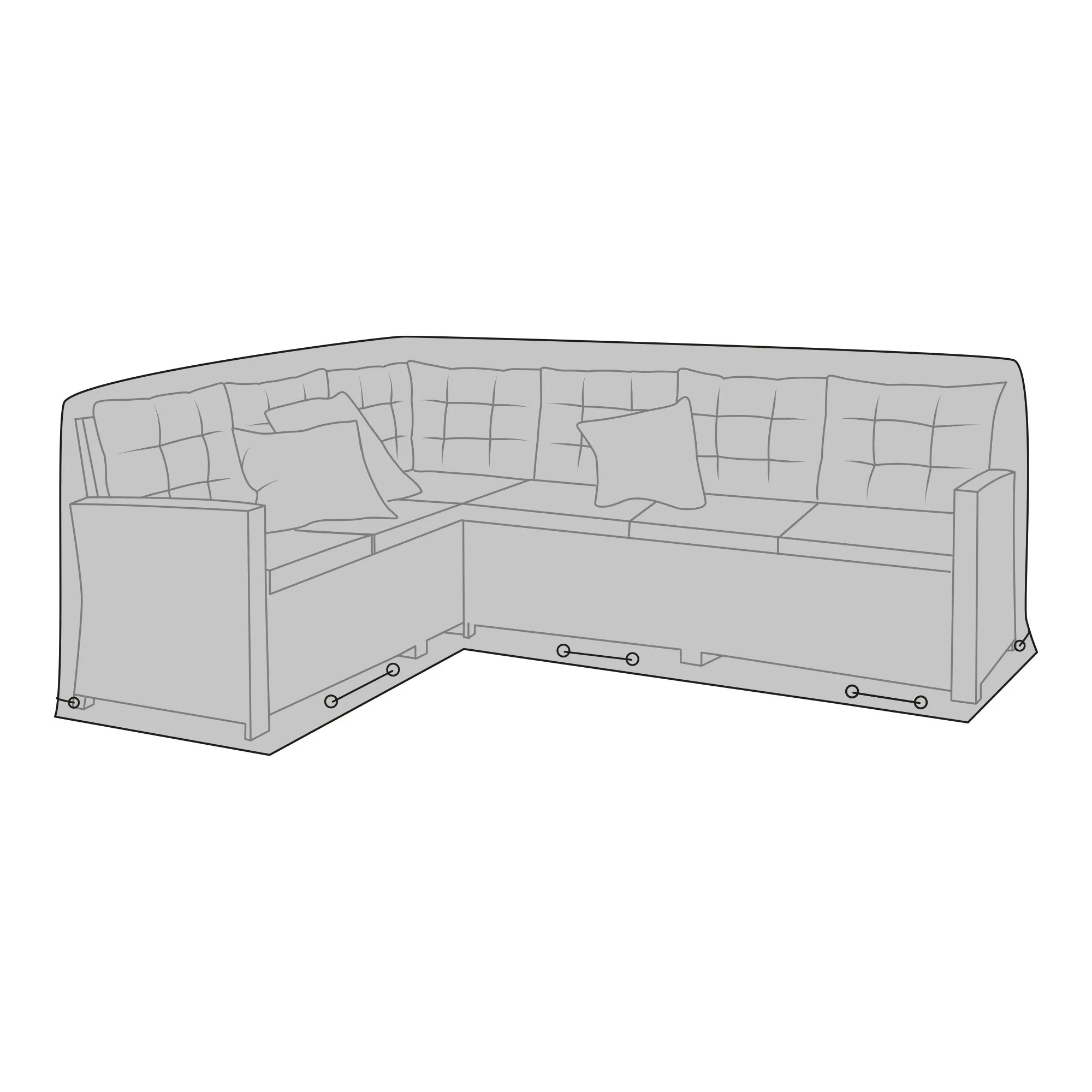tinkaro Schutzhülle für Eckenset 195/252/100/65/90 cm Schwarz