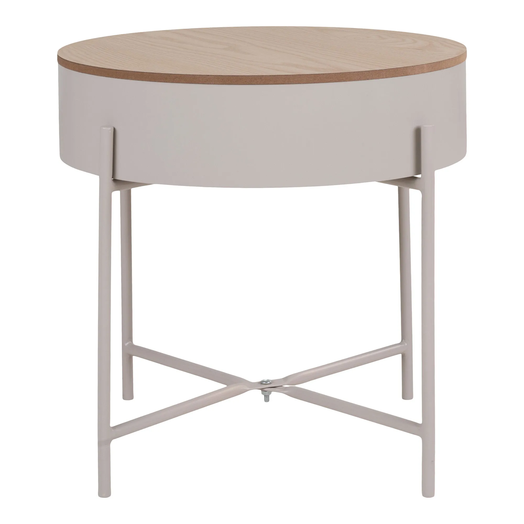 tinkaro Beistelltisch Sisco Melamin, Stahl, MDF Beige / Grau