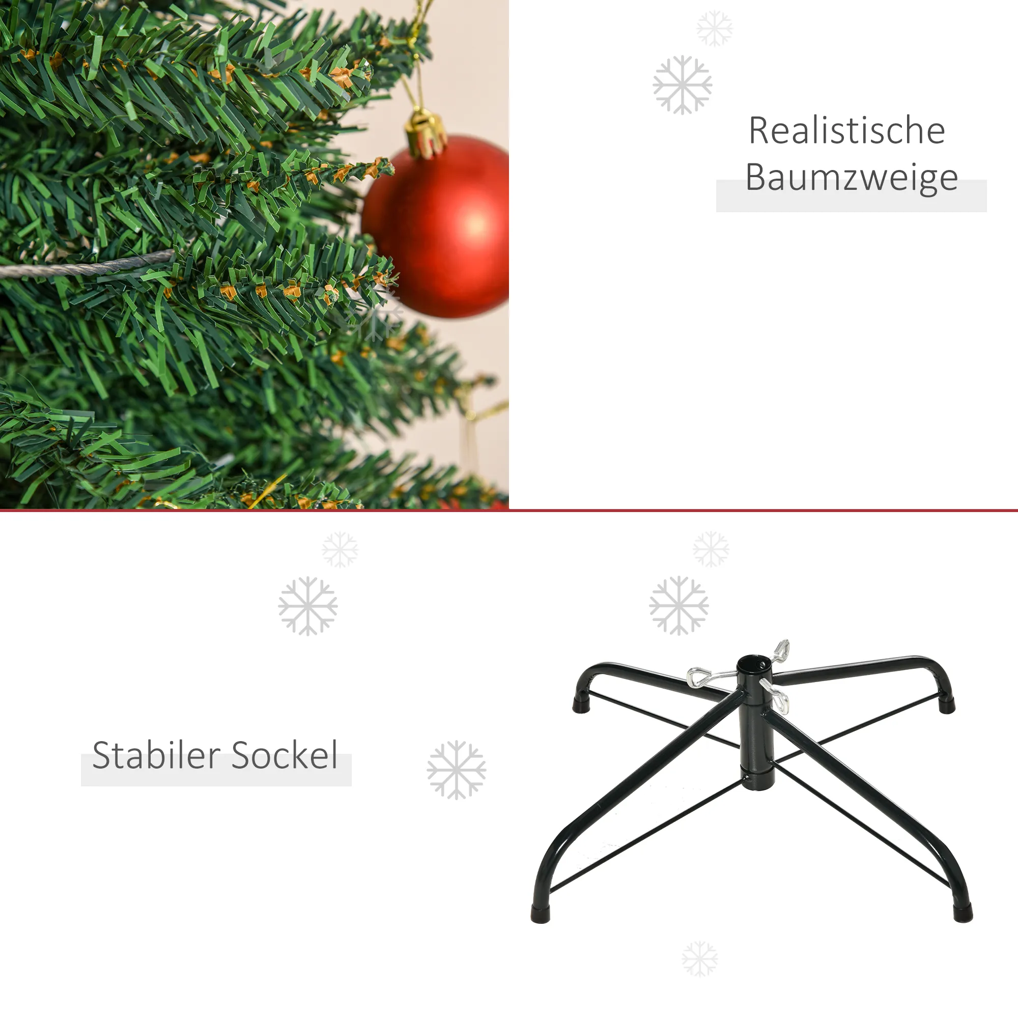 Künstlicher Weihnachtsbaum Tanne mit Ständer, 2,1 m, Grün