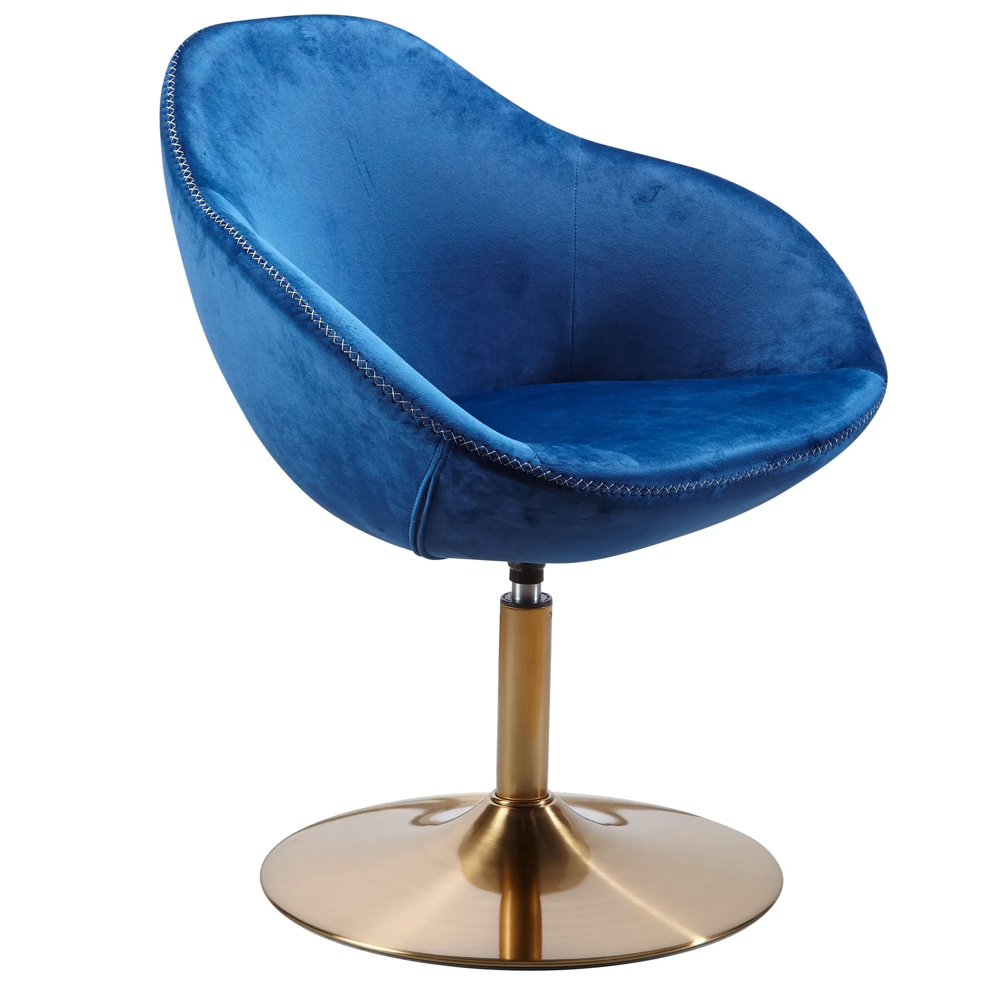 tinkaro Loungesessel TONE Samt Drehstuhl Blau
