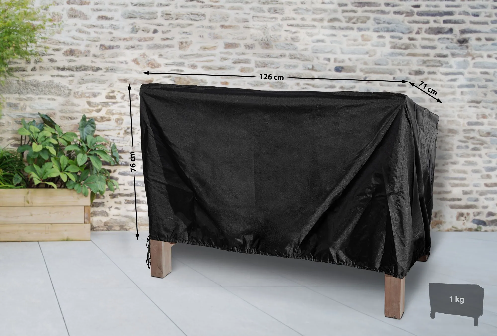 Kunststoffregal 126x76x71 cm schwarz