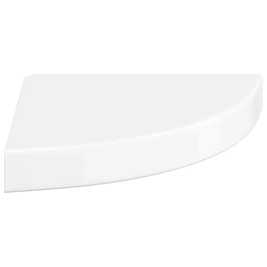 4er Set Eckregale 25x25x3,8 cm Hochglanzweiß Wandregal