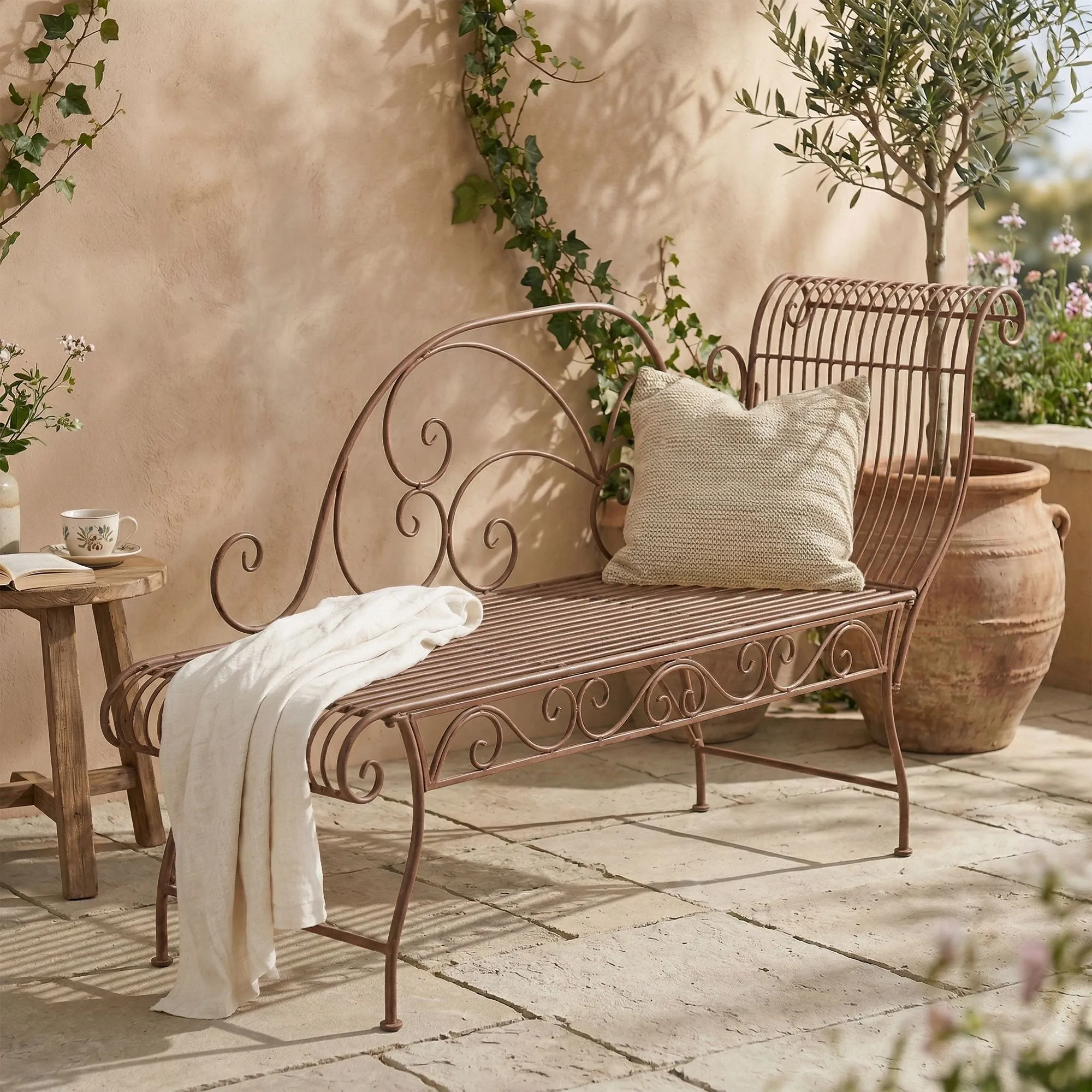 Gartenbank Karma 156x46x78 cm antik braun