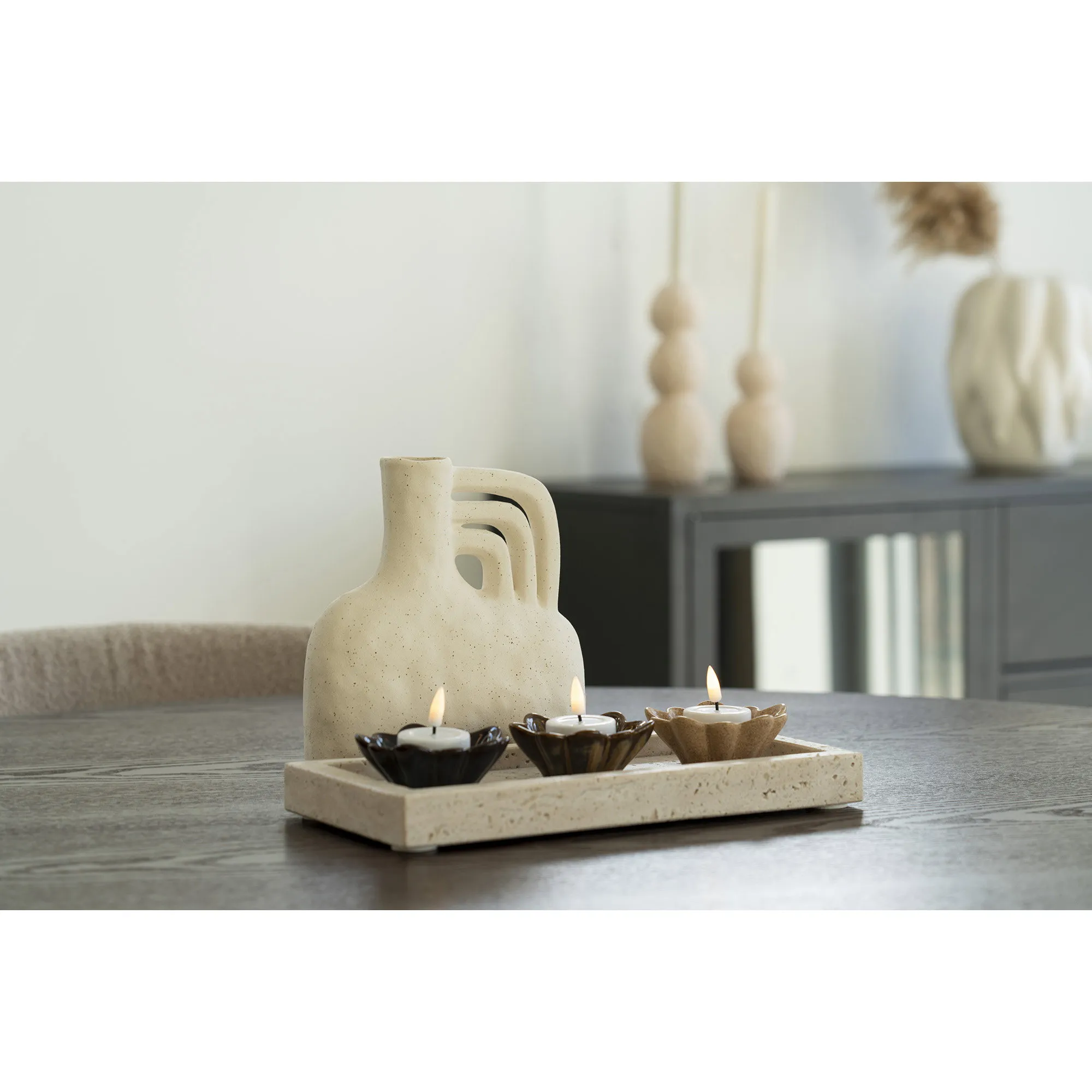 tinkaro Schale Keramik Beige / Braun / Dunkelbraun
