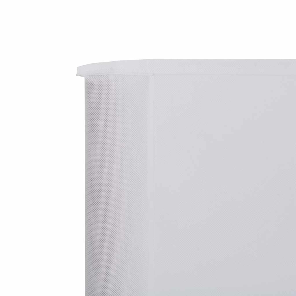 9-teiliger faltbarer Windschutz 1200x160 cm Sandweiß mit Massivholzpfählen