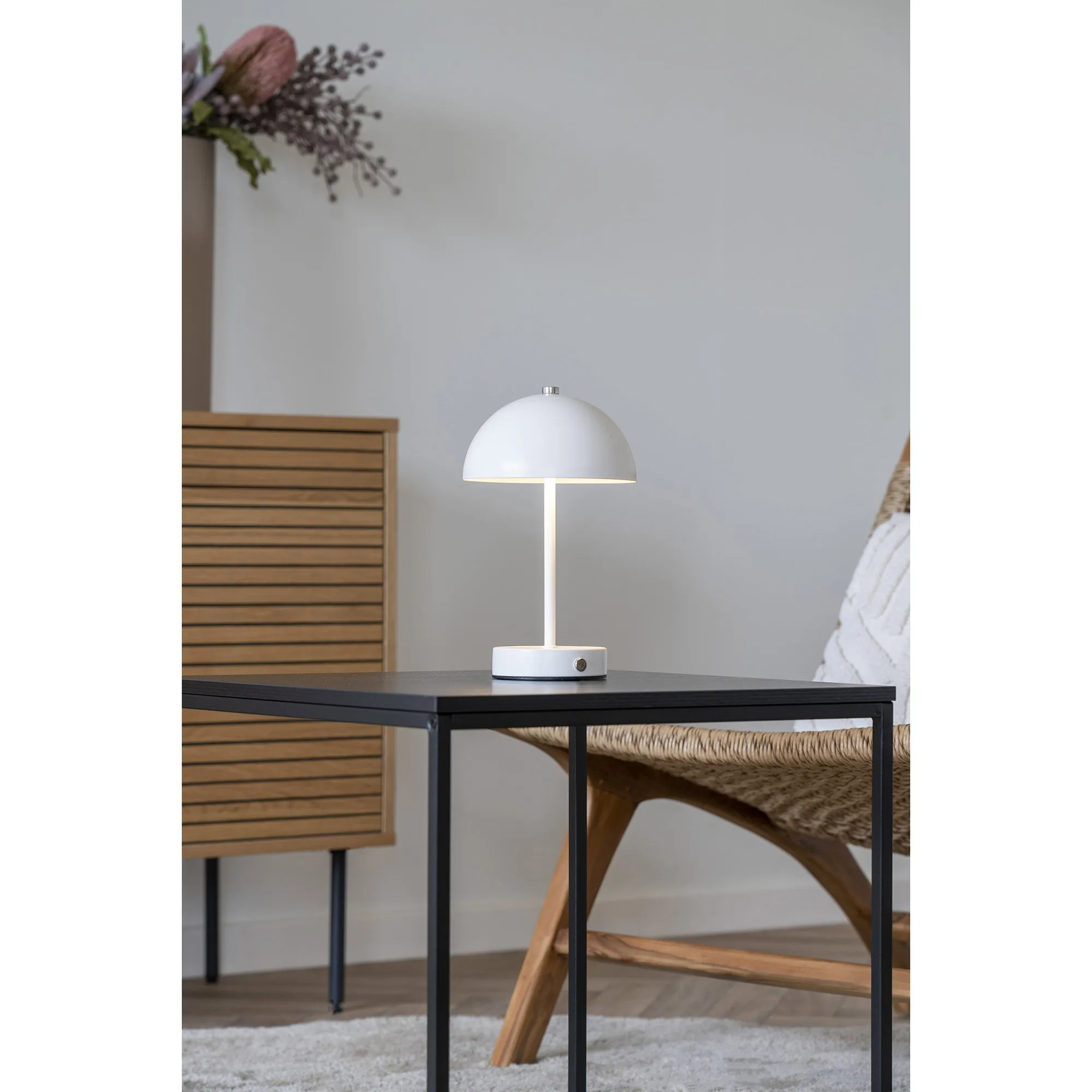 tinkaro Holt Tischleuchte wiederaufladbar 15 x 15 x 25 cm Weiß