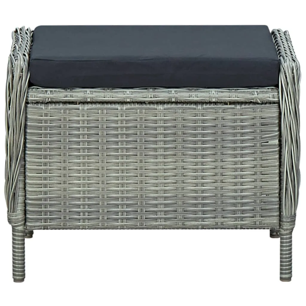 Gartensessel Hellgrau aus rundem PE-Rattan 57x88x100 cm