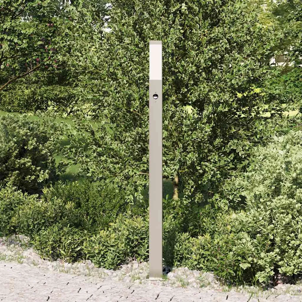 Außenstehleuchte Edelstahl Silber 10x10x110 cm mit Bewegungsmelder