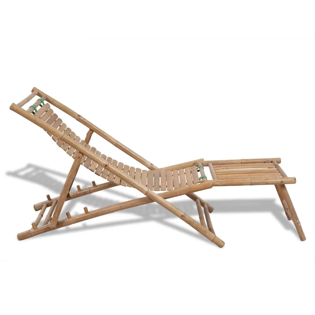 Liegestuhl aus Massivholz 152x59x80 cm in Naturfarbe, 4-fach verstellbar