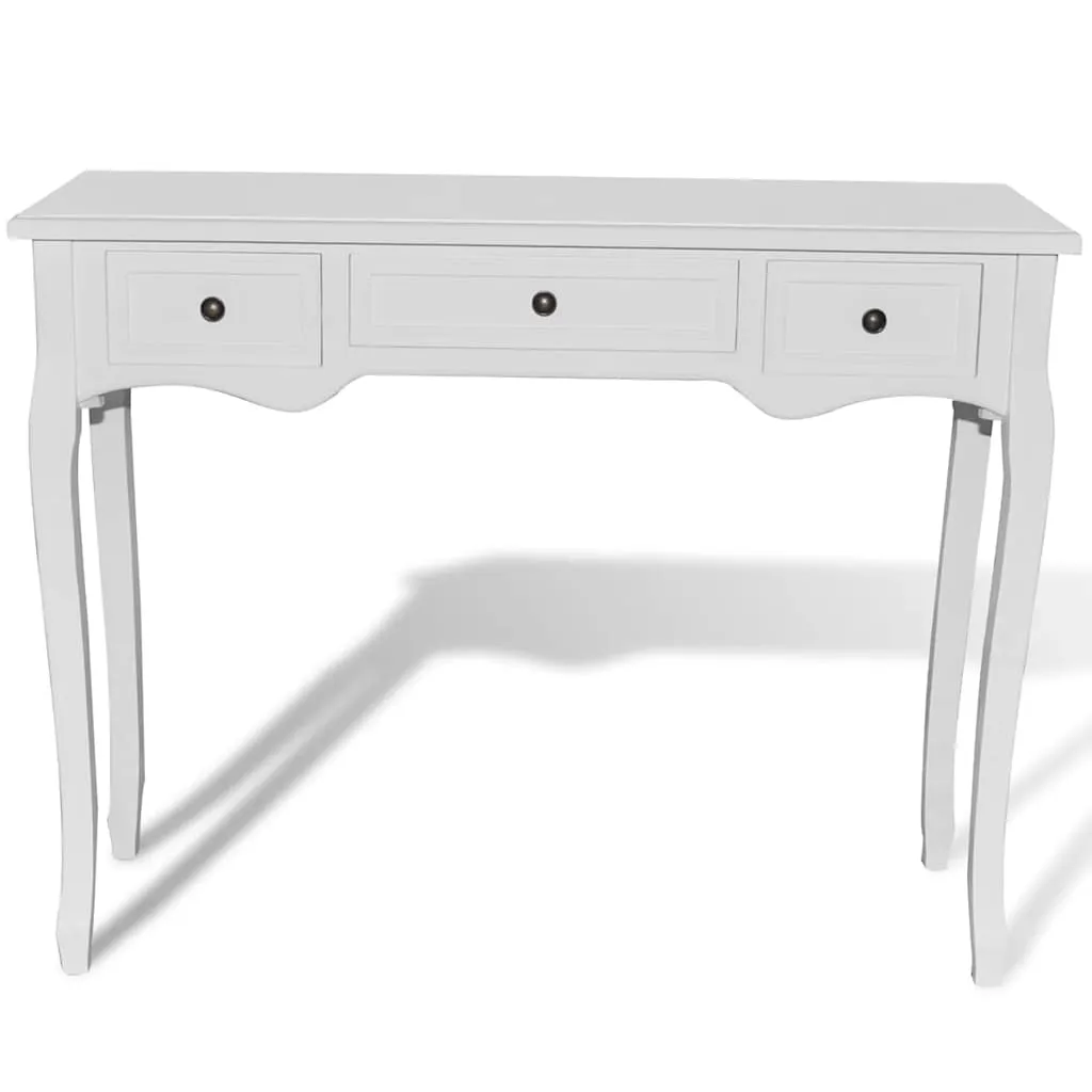 Konsolentisch Weiß 100 x 35 x 78 cm mit 3 Schubfächern