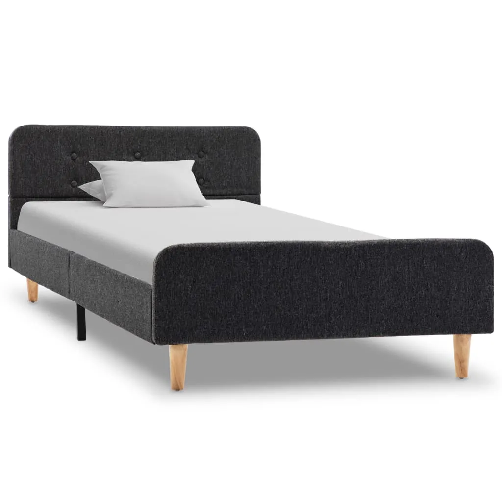 Klassischer Bettrahmen Dunkelgrau 208x94x63 cm Massivholzgestell