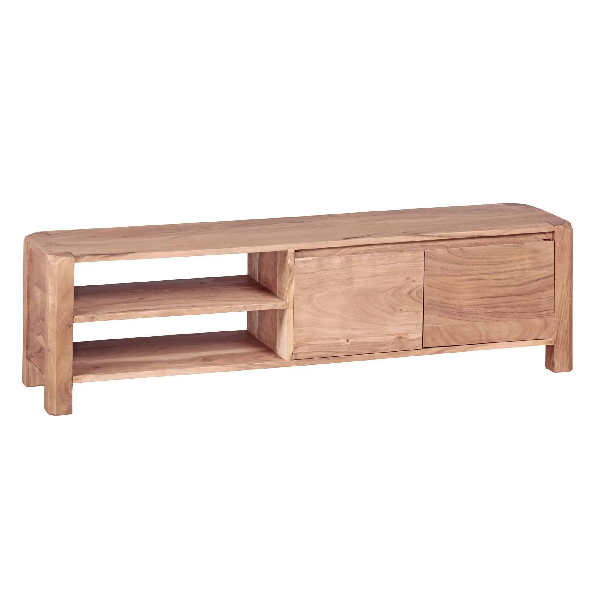 tinkaro Lowboard rechteckig ISA Massivholz Akazie Kommode Braun