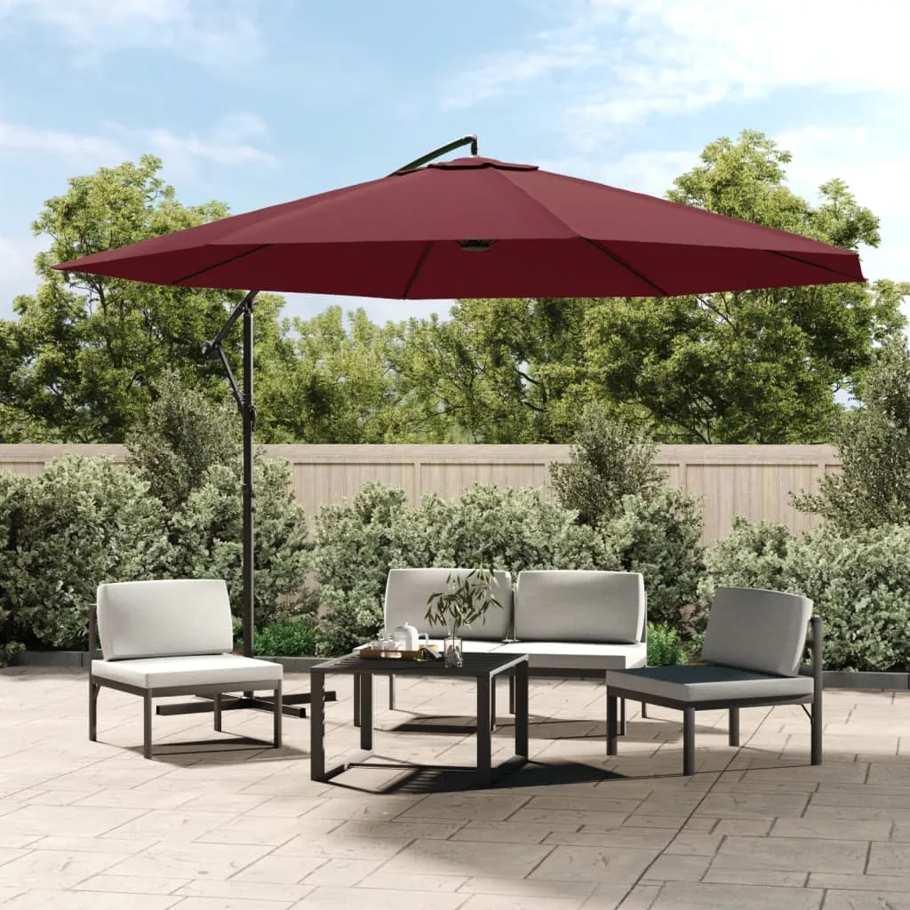 Eleganter Sonnenschirm 350x268 cm Bordeauxrot mit Kurbelmechanismus