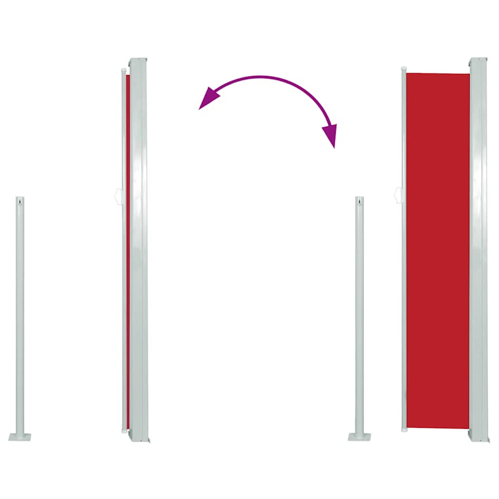 Garten-Seitenmarkise 300x120 cm in Grüngrau und Rot
