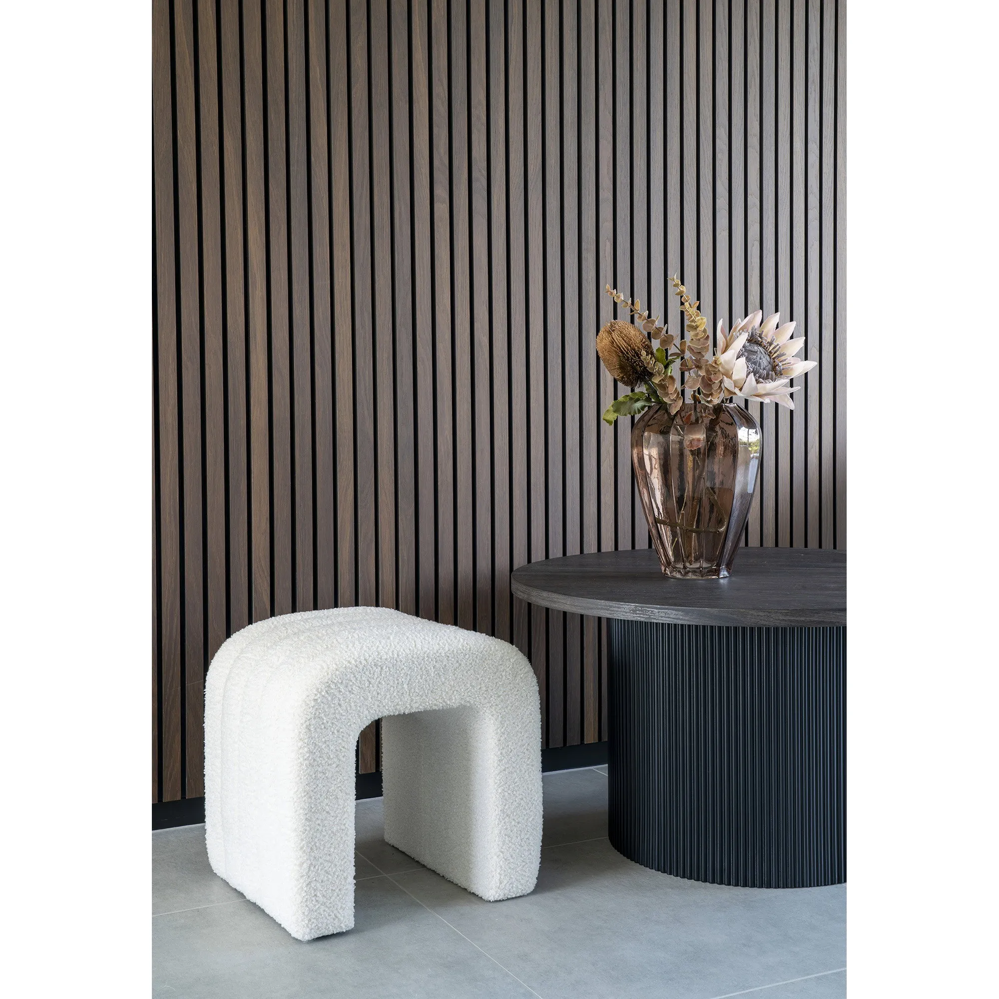 tinkaro Colma Pouf Teddy-Hocker 42 x 41 x 36 cm Weiß