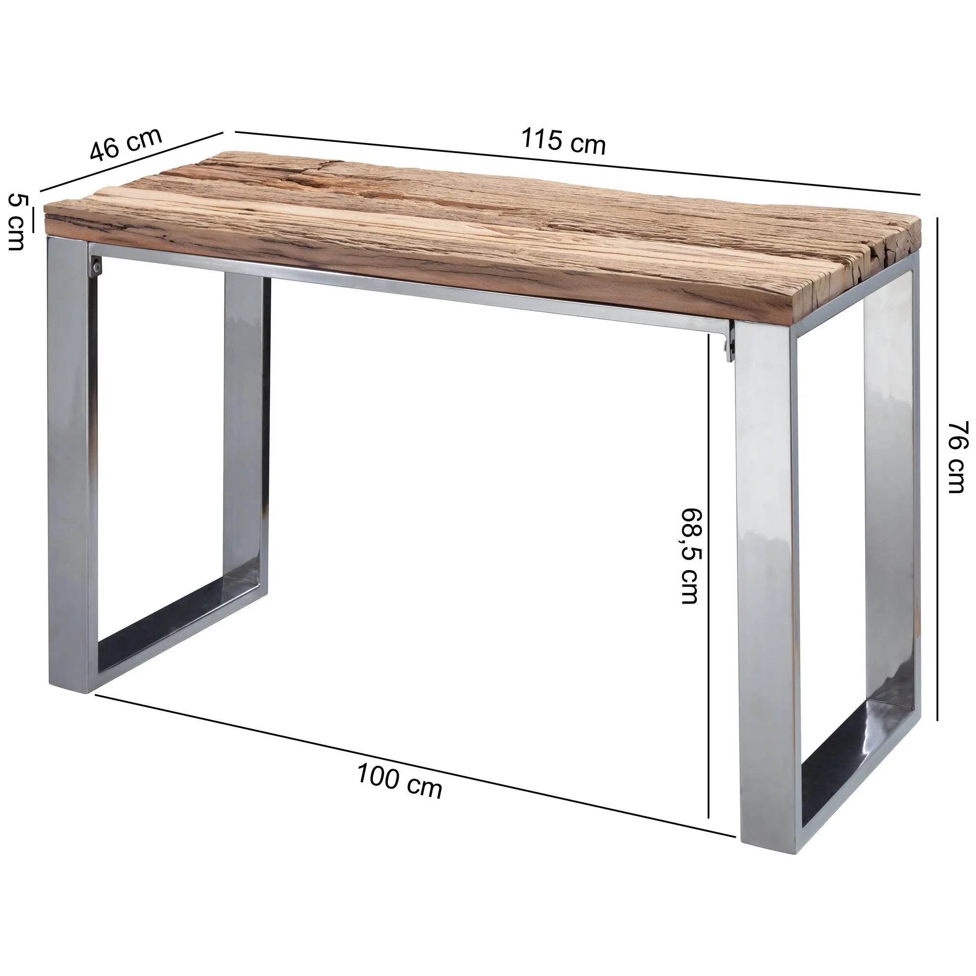 Konsolentisch 115x76x46 cm Massiv-Holz Akazie Natur