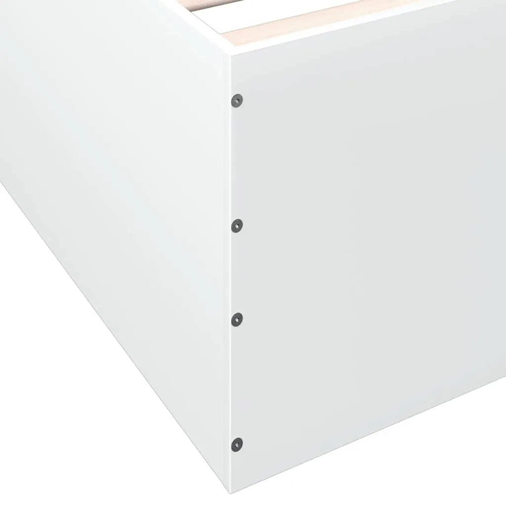 Bett Weiß 193 x 93 x 45 cm mit Holzwerkstoff und Latten