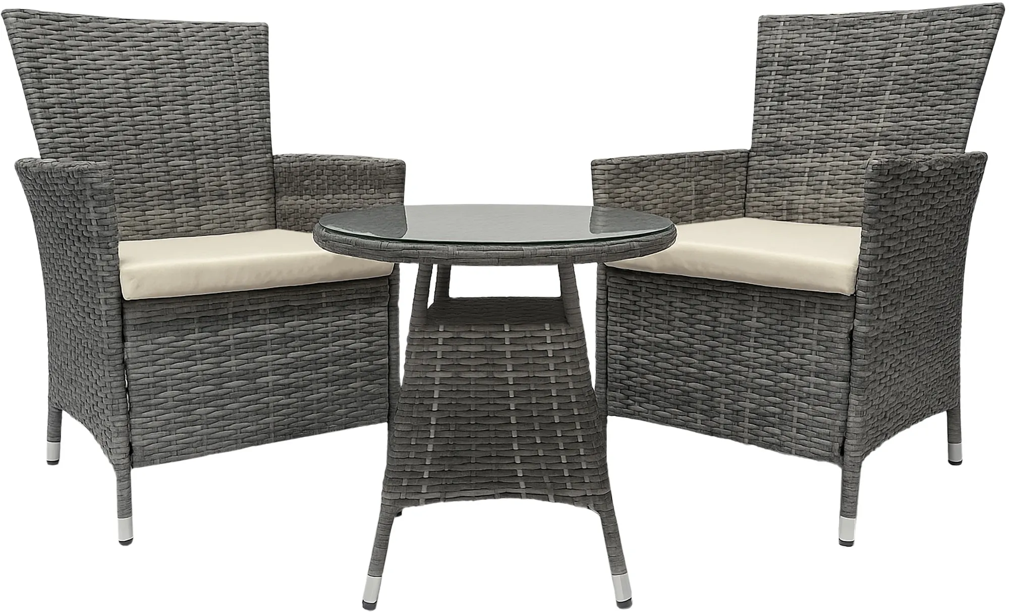 Esstisch-Loungeset Fireda 110x110x84 cm grau-meliert