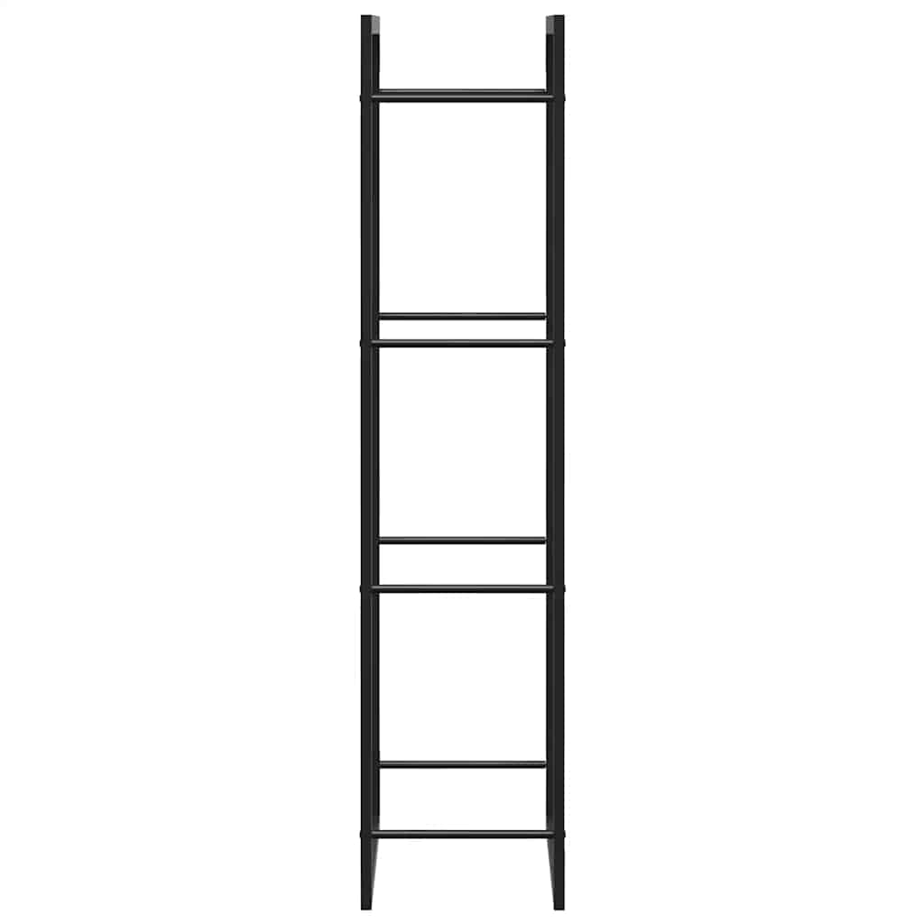 Kaminholzregal aus Stahl 50 x 28 x 132 cm Mattschwarz