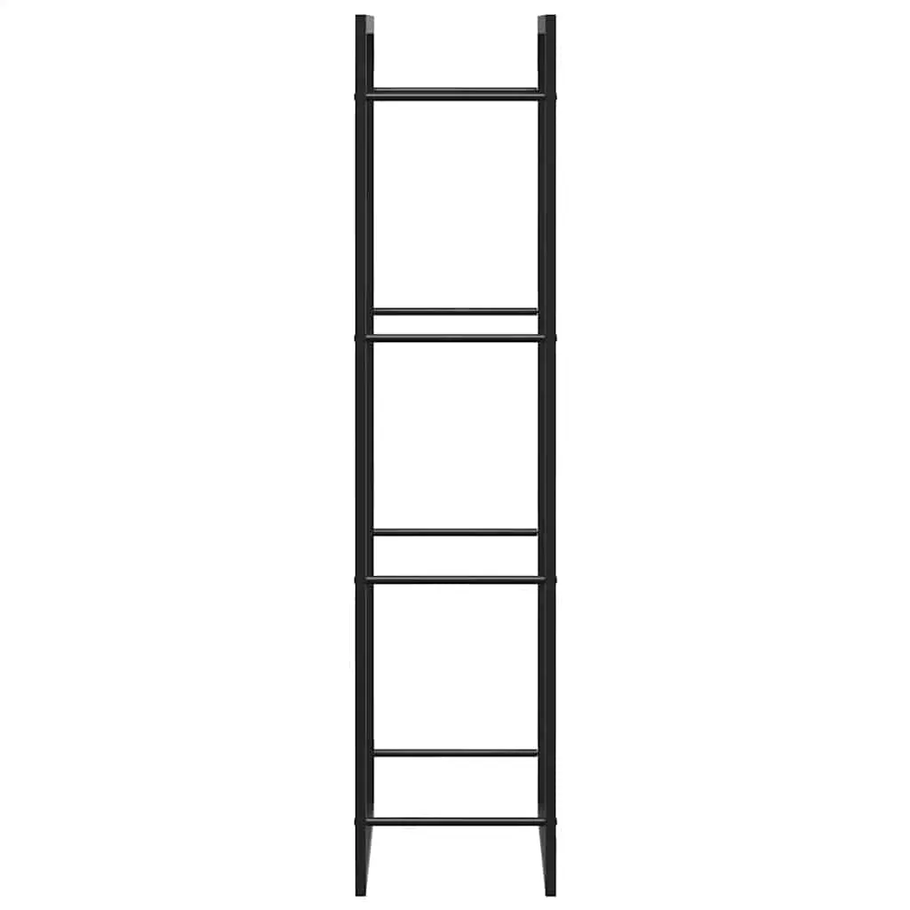 Kaminholzregal aus Stahl 50 x 28 x 132 cm Mattschwarz