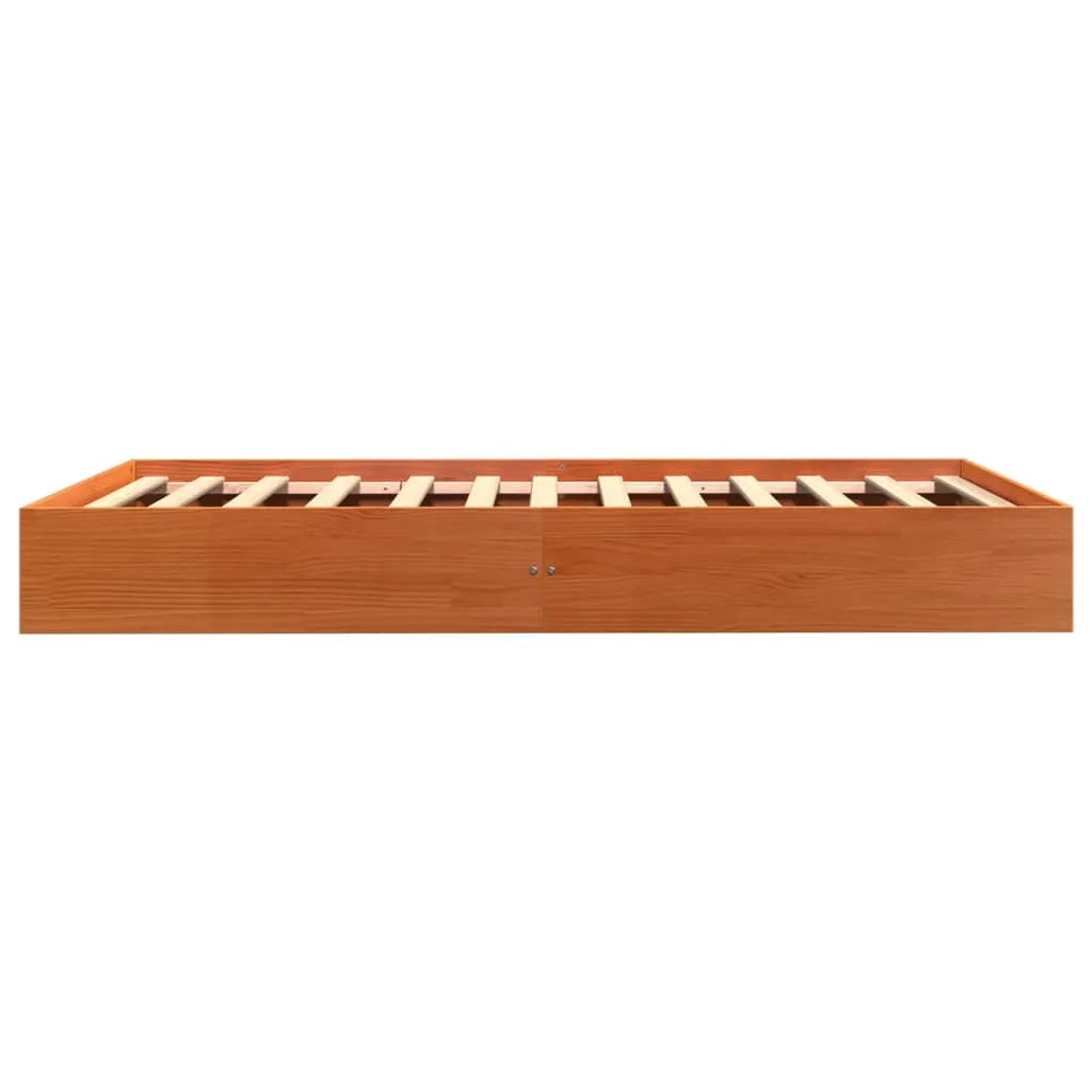 Holzbett 193 x 77,5 x 23 cm in Wachsbraun