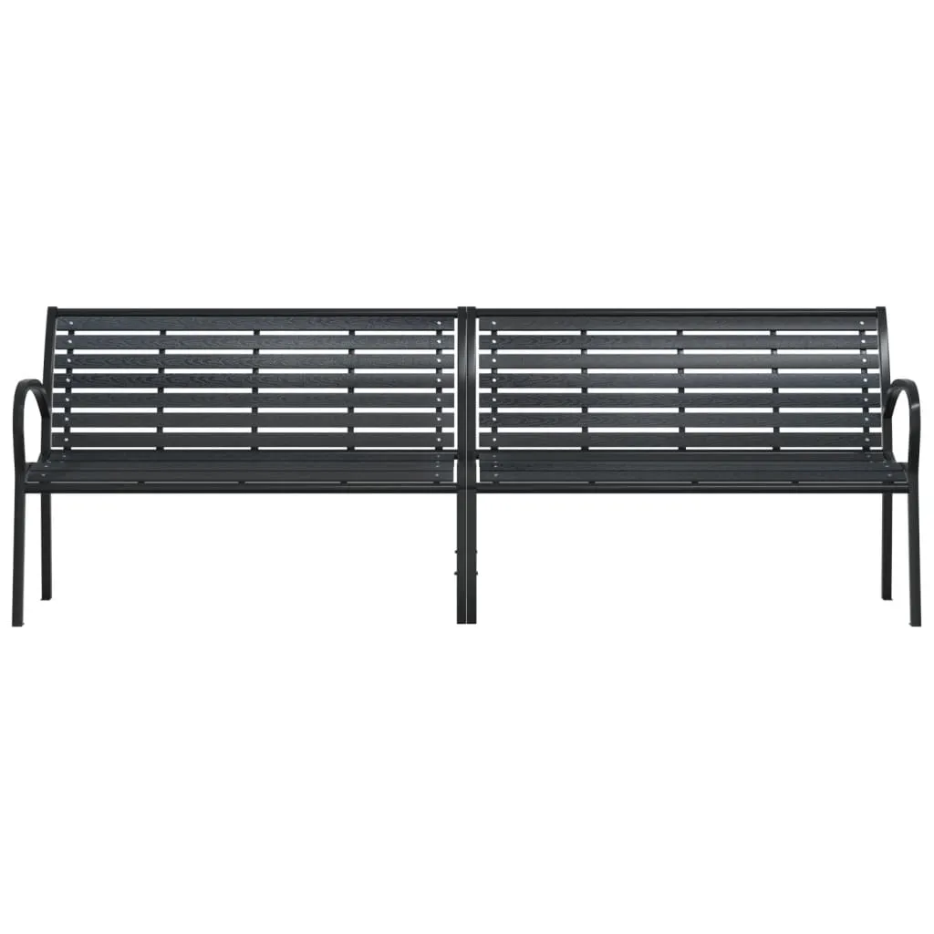 Gartenbank aus WPC und Stahl 231x60x81 cm in Anthrazit