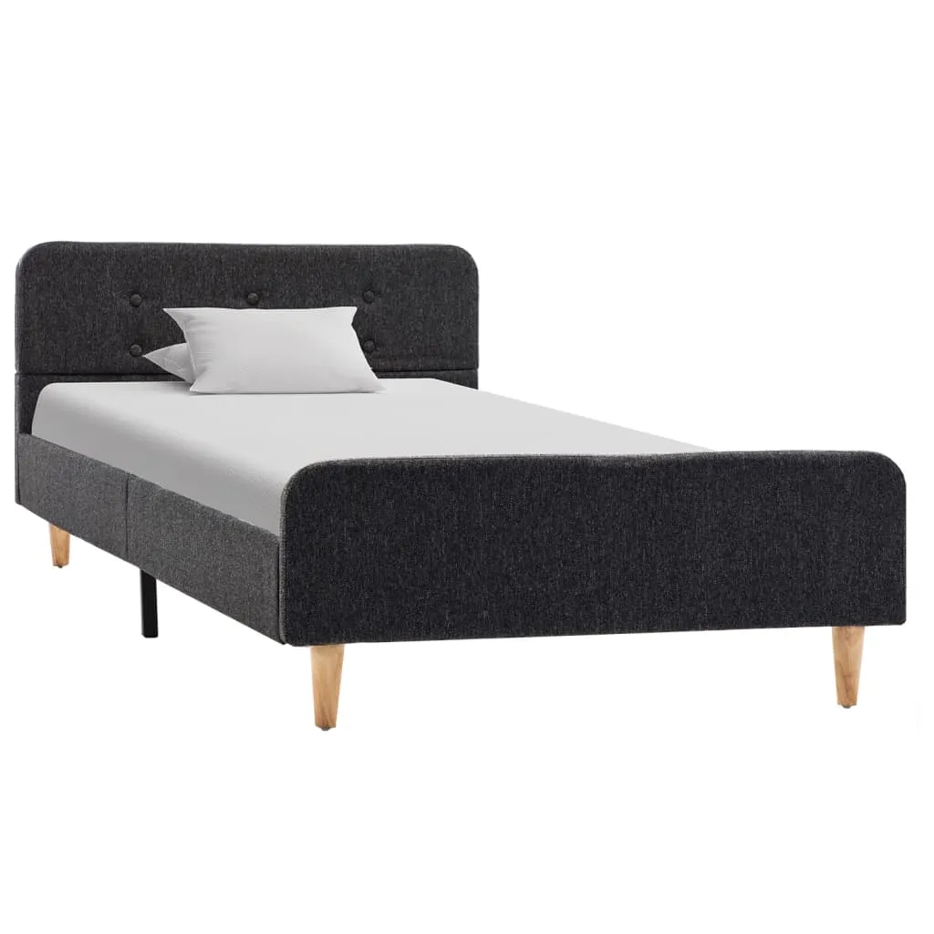 Klassischer Bettrahmen Dunkelgrau 208x94x63 cm Massivholzgestell