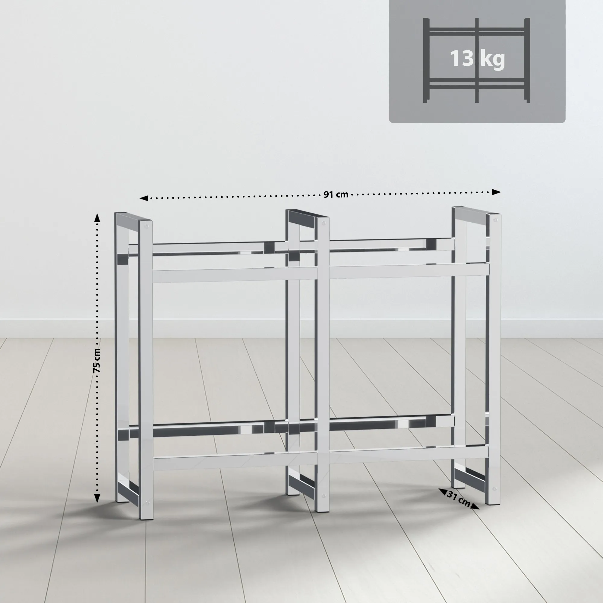 Getränkekistenständer Stack 91x31x76 cm chrom