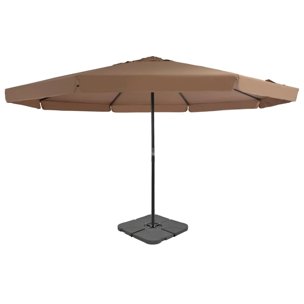 Sonnenschirm Taupe 3,85 m Höhe, 5 m Durchmesser, Aluminiumrahmen