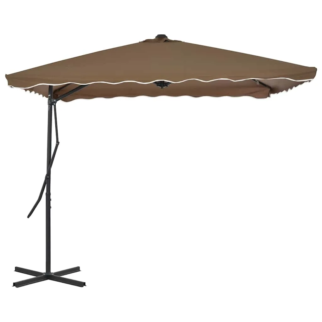 Eleganter Sonnenschirm 250x250x230 cm in Taupe mit 360° Drehfunktion