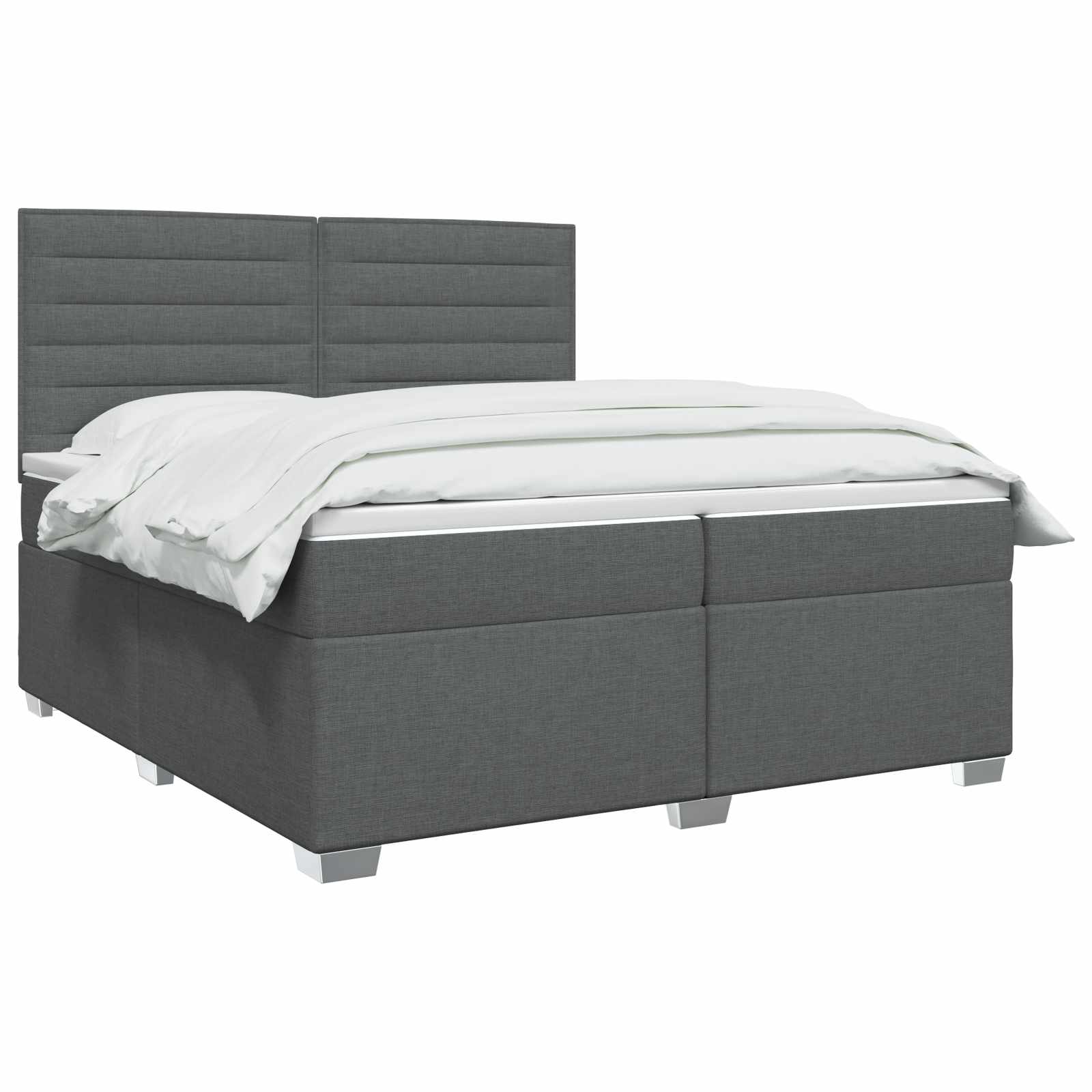 Boxspringbett 200x200 cm Dunkelgrau mit verstellbarem Kopfteil