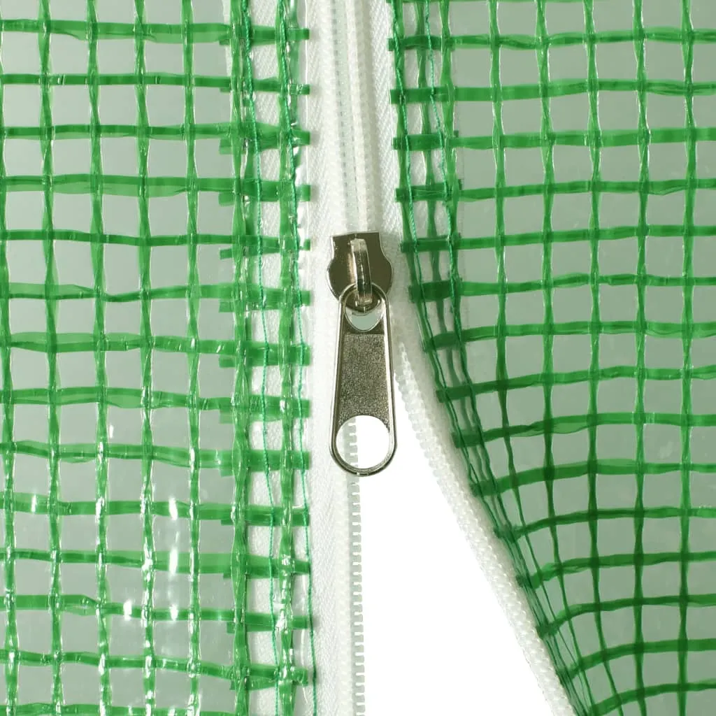 Gewächshaus Grün 3,43 x 2 x 2 m mit PE-Netzgewebe und verzinktem Stahlrahmen